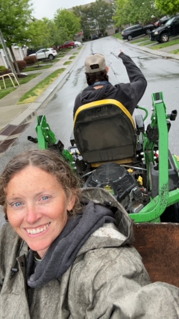 Amanda on tractor